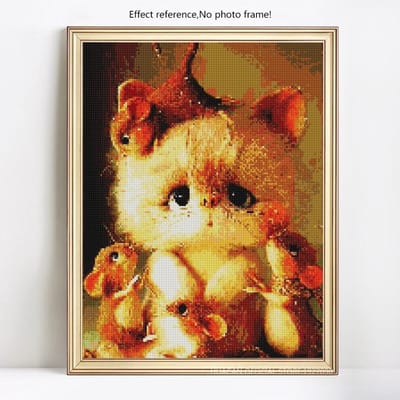 Diamant animaux perceuse ronde complète 5d diamant peinture chat arrivées cristal broderie point de croix 20X30 black