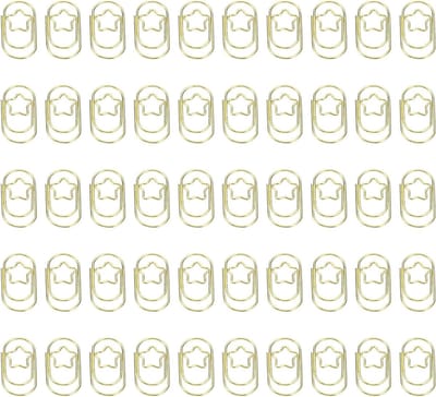 50 Stuks Stervormige Paperclips, Schattige Bladwijzer Clips voor Kantoor, Kunst en Thuisgebruik, Houd je Bureau Netjes (Goud, 2.3cm)