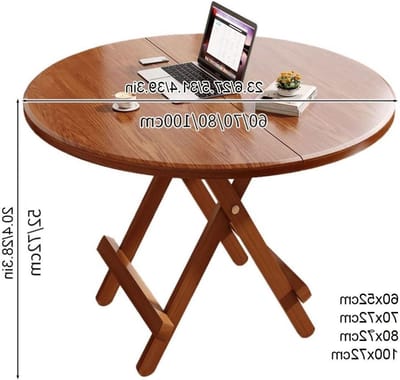 Ronde Eettafel - Klaptafel Uittrekbaar - Ruimte Besparen - Inklapbaar Blad - 80 cm - Geel