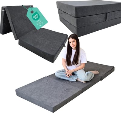 Vouwmatras - Gastenbed Logeerbed - Comfortabel Slapen - Lichtgewicht Opvouwbaar - 80 x 200 cm - Grijs