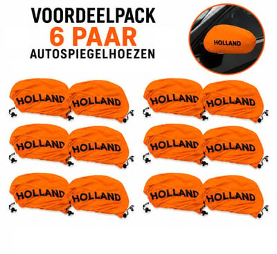 Oranje Autospiegelhoezen Nederland – Voordeelpack 6 Paar – WK 2026 Auto Supporters Accessoires – Holland Spiegelhoesjes