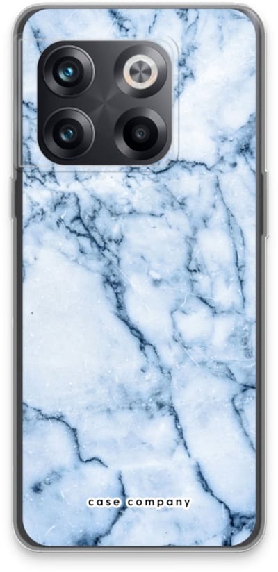 Case Company® - Hoesje geschikt voor OnePlus 10T hoesje - Blauw marmer - Soft Cover Telefoonhoesje - Bescherming aan alle Kanten en Schermrand