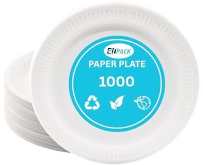 Wegwerpborden van Papier 23 cm - Milieuvriendelijk en Duurzaam - 1000 Stuks voor Feestjes en Barbecues