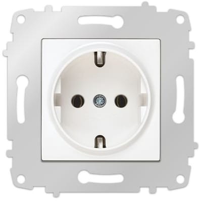 2 stuks Enkel wandstopcontact - Randaarde wit zonder afdekraam - Panasonic Viko - 2 stuks