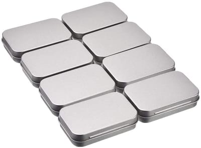 Allecto - Zilveren metalen blikjes - Tabaksblikjes - Bescherming tegen licht en vocht - 8 stuks - Multifunctionele doosjes - Geschikt voor pillen e...