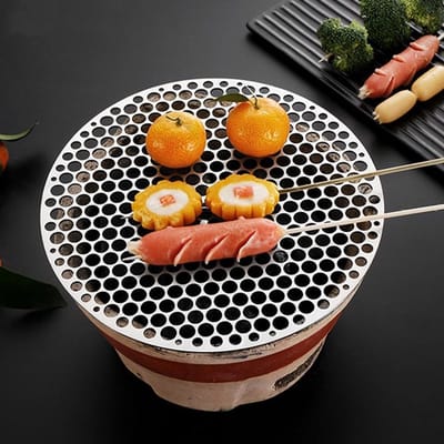 Barbecue rooster - Barbeque rooster rond - 30cm Stainless Steel Round BBQ Grill Mesh Rack - Multifunctional Cooking Grid for Steaming - Grilling - Smoking - Roasting and Cooling