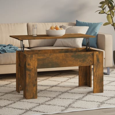 vidaXL - Salontafel - 101x49x52 - cm - bewerkt - hout - gerookt - eikenkleurig