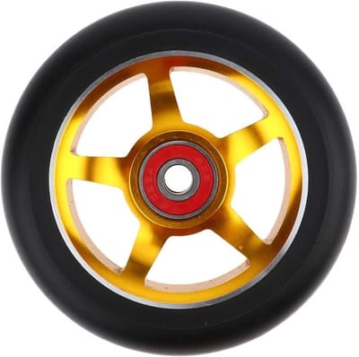 Stuntstep Wielen - Scooter Wielen - Onderdelen Vervangen - Slijtvast PU Materiaal - 100 mm - Goud