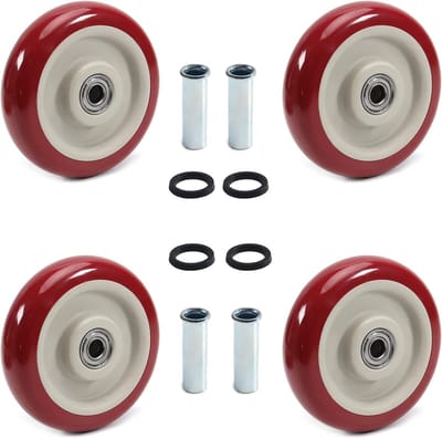 4 Stuks 5 Inch PU Caster Wielen voor Platform Trucks en Meubels - Belastbaarheid tot 350 lbs