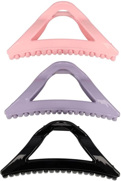 Haarsoires Haarspeld Haarklemmen 11cm – XL Driehoek Vorm – Zwart Roze Paars – Set van 3 - Haarclip Klem - Hair Claw - voor Opsteken Haar - Hair Clip - Decoratieve Haaraccessoire