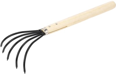Jhubersproducts - Handhark 5 Stalen Tanden - Ergonomische Grip - Tuinieren - Comfortabele Handcultivator - Voor Bodem Beluchten - Ideaal voor Tuinlief