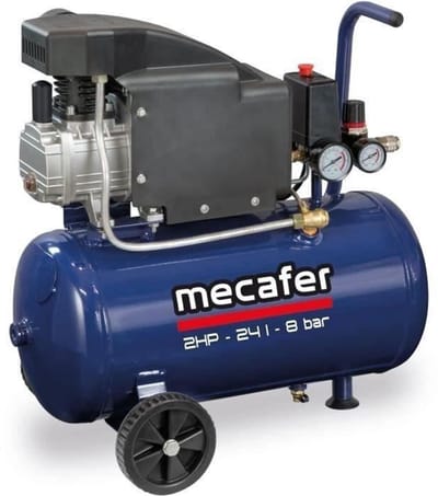 Compressor - MECAFER - 425793 - Blauw - 24 L - 2PK - 8 bar