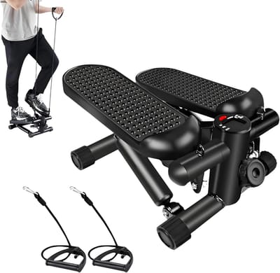 Mini Stepper - Oefenmachine Thuistraining - Full body workout - Hydraulisch aandrijfsysteem - Capaciteit 100 kg - Zwart