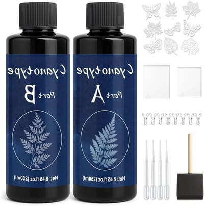 Cyanotype Kit 250ml met 2 Componenten voor Sensibilisering van Papier en Stof, Ideaal voor Fotoprojecten en DIY Solar Prints