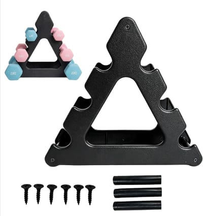 Halterstandaard Driehoekig - Halterrek Kort - Opbergen Halters - Stabiele Constructie - Voor 6 Halters - Zwart