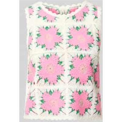 boxy fit knitwear-top met all-over motief model 'EMMA'