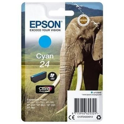 EPSON Cartouche d'encre T2422 Cyan - Eléphant (C13T24224012)