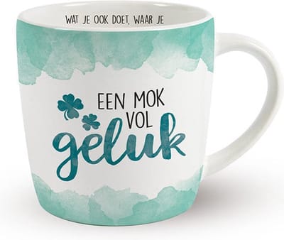 Mok - Koffie - Cadeau - Traktatie - Geluk - Een Mok vol Geluk - Keramiek - Toffeemix - "Speciaal voor jou"
