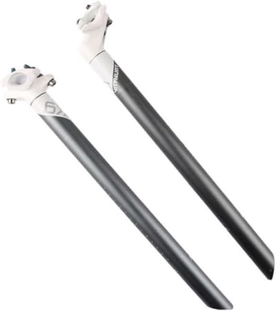 Fiets Zadelpen - Zadelsteun Fiets - Comfortabel Fietsen - Verstelbare Klem - 27.2/30.9/31.6mm - Zilver/Wit