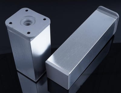 Verstelbare Vierkante Meubelpoten 150mm in RVS Look (Set van 4) - Ideaal voor Kasten en Meubels