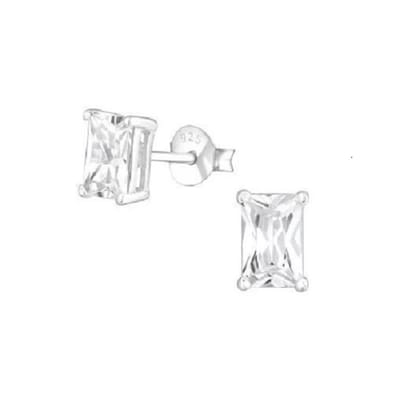 Bijoutheek oorknoppen vierkant hoge setting crystal