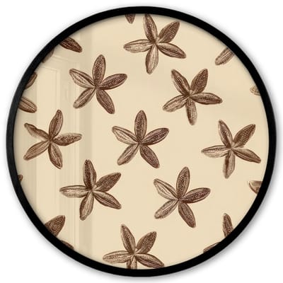 Poster in lijst Rond - Fotolijst 40x40 cm - Posters - Sterren - Bruin - Natuurlijk - Ronde posterlijst zwart - Decoratie - Wanddecoratie woonkamer - Muurdecoratie slaapkamer
