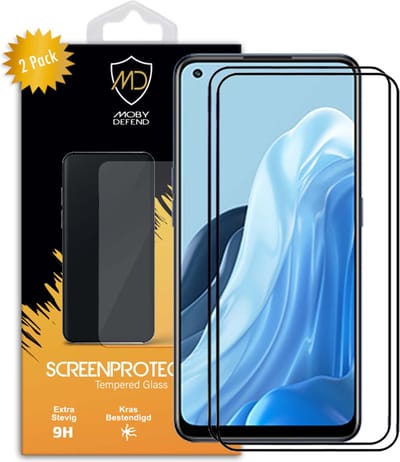 2-Pack MobyDefend Screenprotectors - Geschikt voor Oppo Find X5 Lite - Screensavers Met Zwarte Randen - Gehard Glas