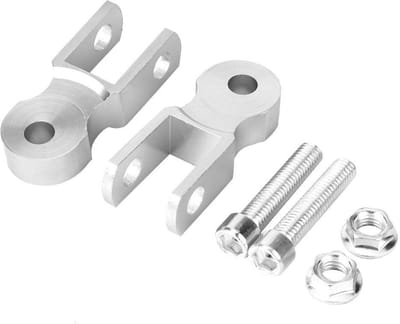 Allecto - Achtervering - Verstelbare Riser Pad - Aluminium - 5cm Hoogte - Universeel - Geschikt voor Motorfietsen - Zilver