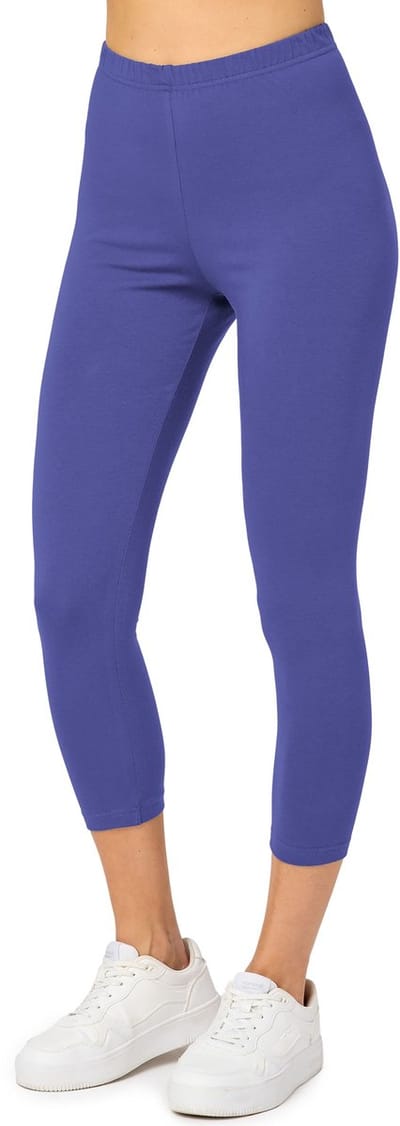 Merry Style MS-MS10-199-LE Dames Capri Leggings - Sport - Vrijetijdsbroek - 3/4 Lengte - Katoen - Sporbroek - Yogabroek - Kobalt - XS