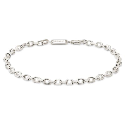 Argentia | Armband met 4 mm kabelschakels van ongecoat ruw 925 sterling zilver