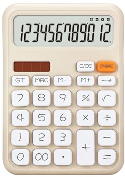 Bereken gemakkelijk met een grote desktop calculator met LCD-display en grote knoppen - Zonne- en batterijvoeding voor huis en kantoor