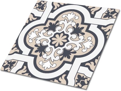Tulup PVC Tegels - Bladdecoratie Vinyl Tegels - 30 cm x 30 cm - Beige Vloer Tegels PVC - Verpakking van 9 stuks - Vinyl Vloer Tegels - Mozaïek Plaktegels - Zelfklevende PVC Tegels - Plaktegels keuken en Badkamer