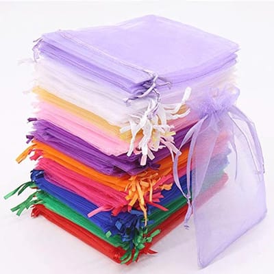 100 Stuks Kleurrijke Organza Zakjes - 10 x 15 cm Cadeauzakjes voor Bruiloften en Feesten