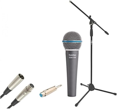 Dynamische Zangmicrofoon met Microfoonstandaard en XLR Kabel - Voor Podium en Studio