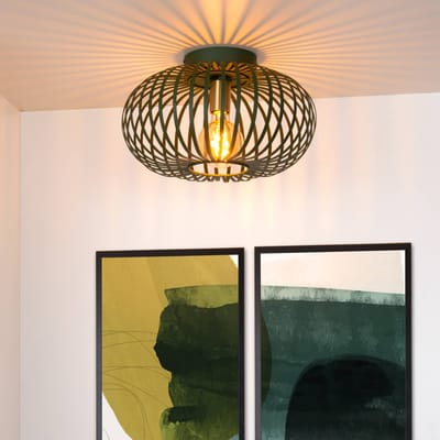 Lucide MANUELA - Plafonnière (Plafondlamp) - Ø 39,5 cm - 1xE27 - Groen