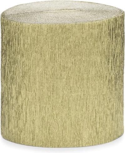 Crêpe Papier Slingers Rol - Streamers Metallic Goud 10 meter (4stuks) - Partydeco