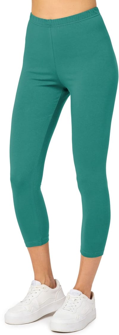 Merry Style MS-MS10-199-LE Dames Capri Leggings - Sport - Vrijetijdsbroek - 3/4 Lengte - Katoen - Sporbroek - Yogabroek - Donkerturquoise - M