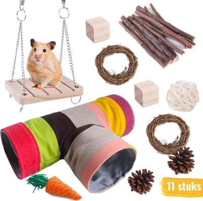 Knaagdieren Speelgoed Pakket - 11 stuks - Knaagdieren Set - Hamster Speelgoed - Cavia speelgoed - Speeltjes