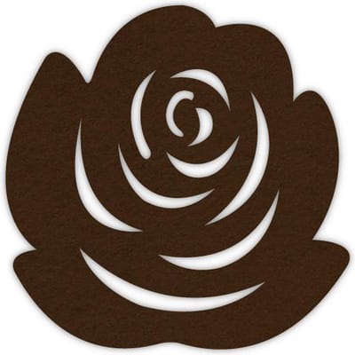 Roos vilt onderzetter - Donkerbruin - 6 stuks - ø 10 cm Rond - Glas onderzetter - Cadeau - Woondecoratie - Woonkamer - Tafelbescherming - Onderzetters Voor Glazen - Keukenbenodigdheden - Woonaccessoires - Tafelaccessoires