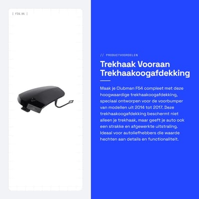 Dailygoods- Trekhaakoogafdekking Voorbumper - Geschikt voor Clubman F54 2014-2017 - OE-nummer 51117376447 - Zwarte Afdekking - Inclusief 1 Stuk - Eenvoudige Installatie - Trekhaakafdekking