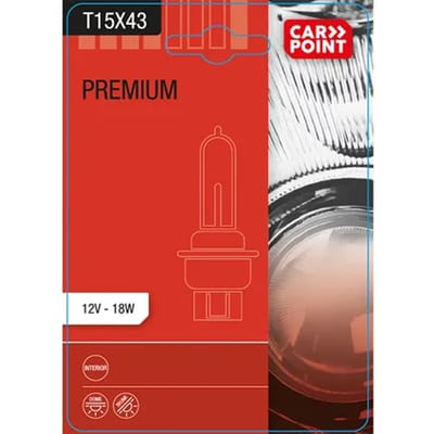 Carpoint Premium Autolampen 12V T15x43 - Set van 2 - Helder Licht - Duurzaam - Eenvoudig te Installeren
