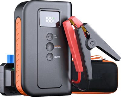 FENX 2 in 1 Jumpstarter voor Auto 1000A - 10000mAh Powerbank - Draagbare Accu Starter - voor Auto en Motor - met zaklamp-In Opbergkoffer