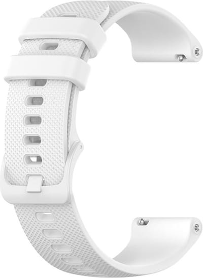 Siliconen bandje - geschikt voor Amazfit GTS / GTS 2(E) / GTS 2 Mini / GTS 3 / 4 (Mini) / Bip (S) / Bip U (Pro) / Bip Lite / Bip 3 (Pro) / GTR 42 mm / Pop (Pro) / Active (2) - wit