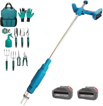 Elektrische Onkruidverwijderaar - Wieden Tool Tuin - Moeiteloos Tuinieren - Rechtopstaand Wieden - Lange Steel - Zilver