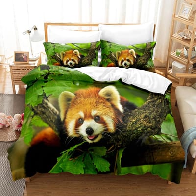 3D Kleine Panda Beddengoed Sets Dekbedovertrek Set Met Kussensloop Twin Volledig Queen King Beddengoed Beddengoed AU Single(140x210cm)