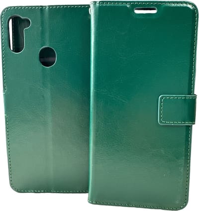 Bookcase Geschikt voor: Samsung Galaxy A11 - Groen - portemonee hoesje