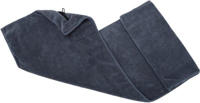 Fitnesshanddoek Microvezel - Sporthanddoek Sneldrogend - Intensief Trainen - Met Ritsvak - 50 x 120 cm - Grijs