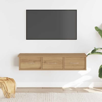 vidaXL - Wandkast - 88x26x18,5 - cm - bewerkt - hout - artisanaal - eikenkleur