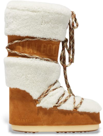 MOON BOOT Icon High Shearling Boots Dames - Camel - Maat 39/41