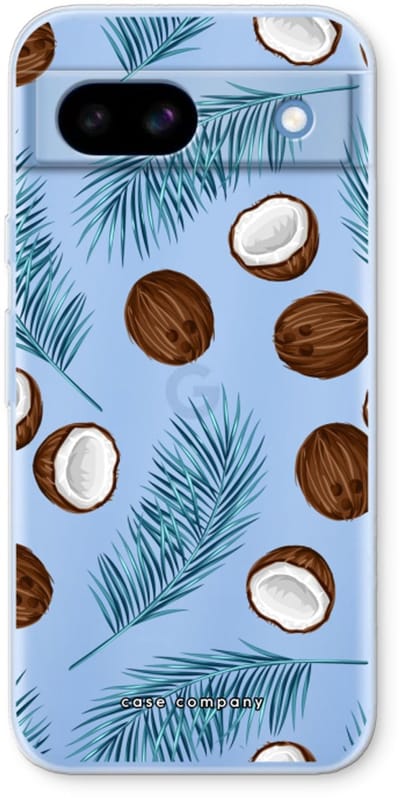 Case Company® - Hoesje geschikt voor Google Pixel 8a hoesje - Kokosnoot - Soft Cover Telefoonhoesje - Bescherming aan alle Kanten en Schermrand